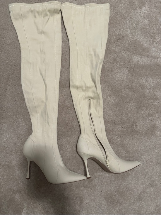 Steve Madden Shoes - Steve Madden Cream Over-the-Knee Pointed Stiletto Boots
